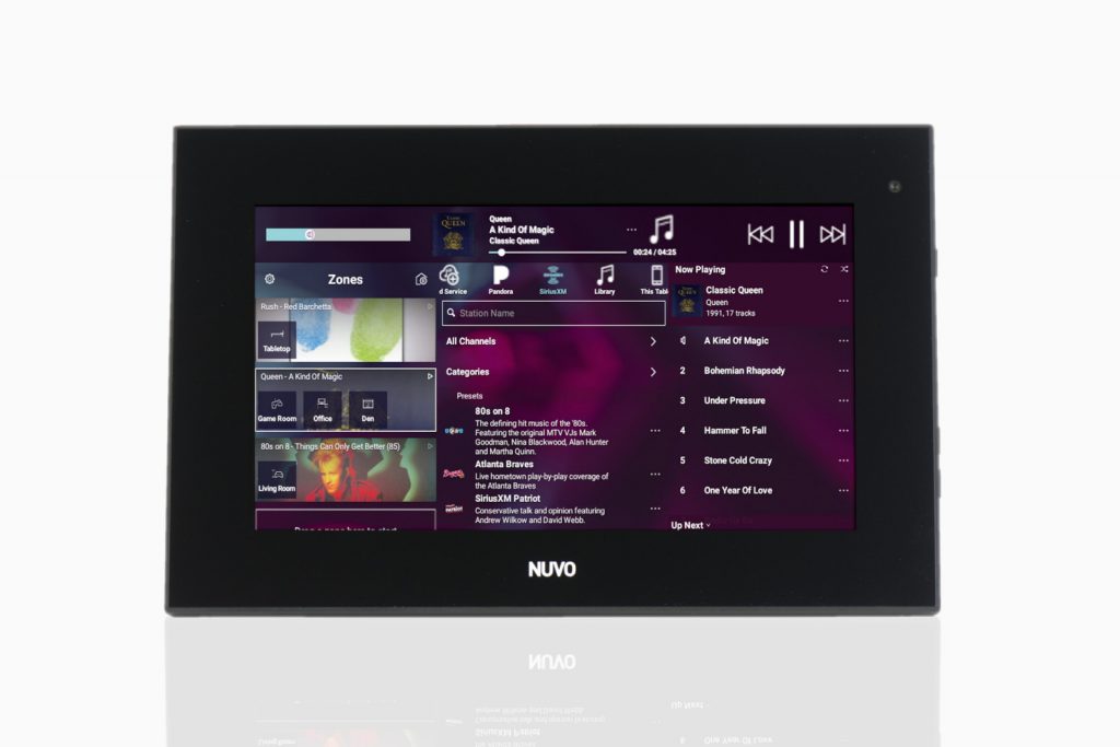 Nuvo whole home audio in-wall display